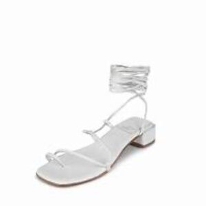 Jeffrey Campbell”Agate” lace up white leather sandals